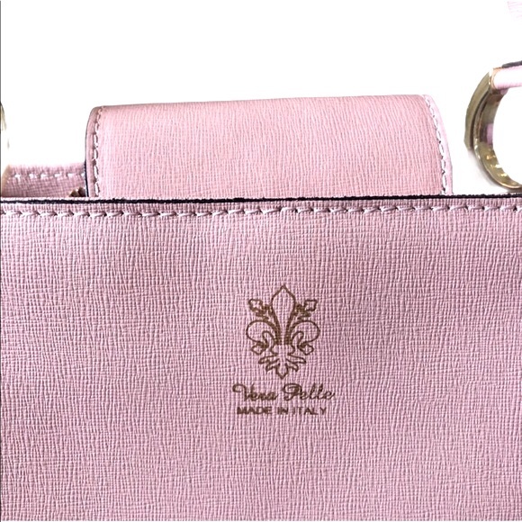Vera Pelle Pink Leather Crossbody Made in Italy - Picture 5 of 7